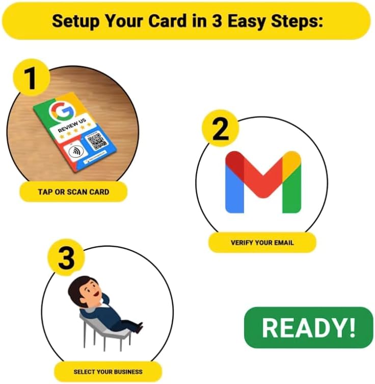 Review NFC & QR Tap Card by One Tap Only – Smart Business Card with NFC Tags, Compatible with Google Review System – Feedback Collection Tool – Universal NFC Card with All Smartphones (Pack of 1)