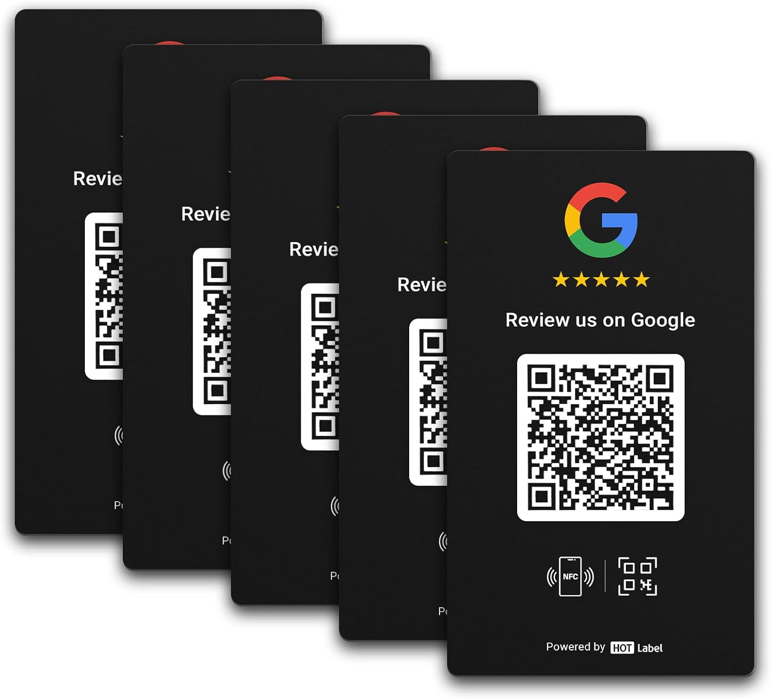 HotLabel – Google Review Stand 2-Pack – Black & White – NFC Tap & QR Code – Share 1 Independent Link (Supports 1 Store) – All Phones Compatible – No App/Subscription