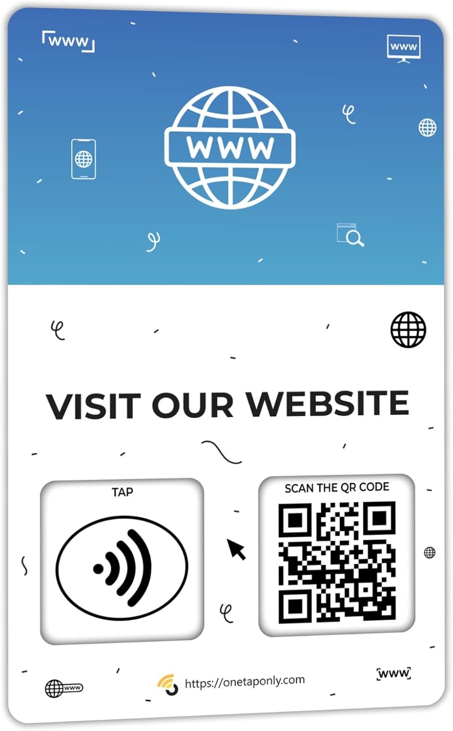 1 Website Tap Card | Website QR Code | Contactless Review Card