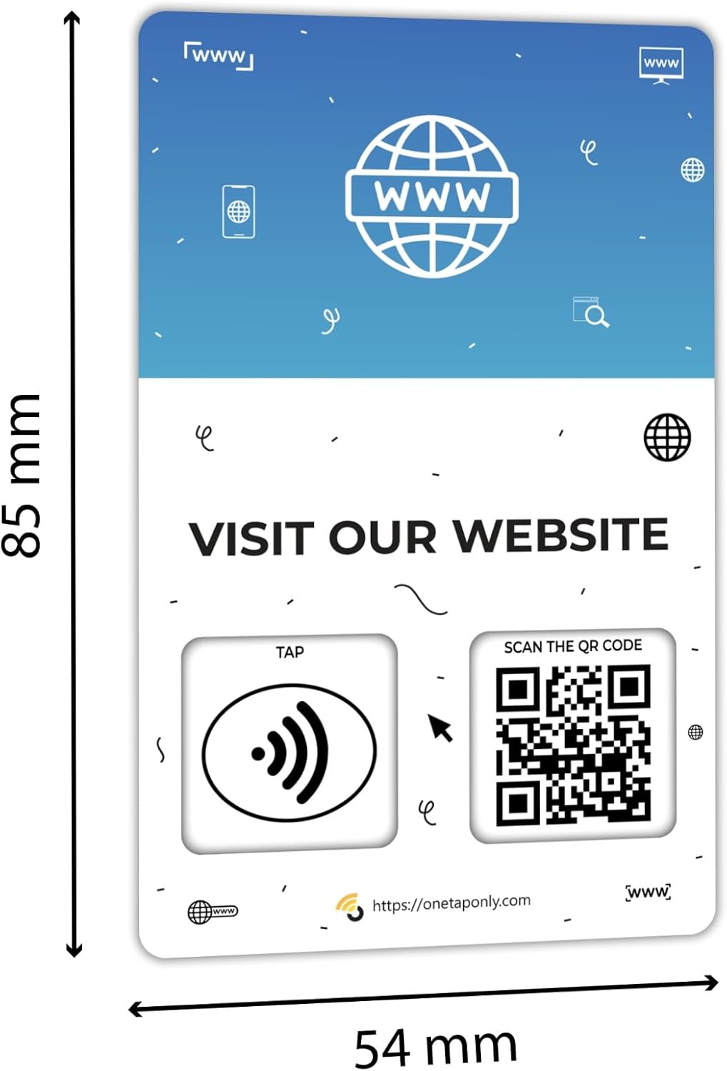 1 Website Tap Card | Website QR Code | Contactless Review Card