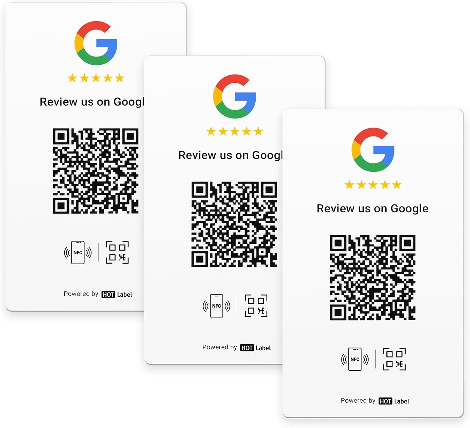 HotLabel – Google Review Stand 2-Pack – Black & White – NFC Tap & QR Code – Share 1 Independent Link (Supports 1 Store) – All Phones Compatible – No App/Subscription