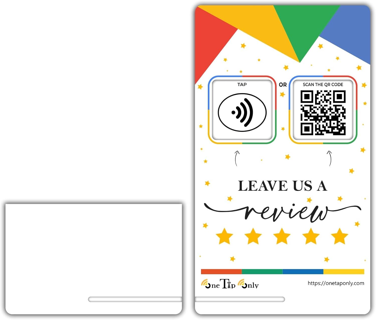 NFC Review Tap Stand – Smart Social Media & Business Card Alternative – NFC Tag & QR Code – Compatible with Google Review System, for All Smart Phones – Boost SEO, Engagement & Visibility (1 Stand)