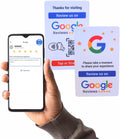 Google Review Card with NFC & QR Code- Easy Tap or Scan to get Customer Feedback - Compatible with iPhone & Android - No App, No Subs. (White)