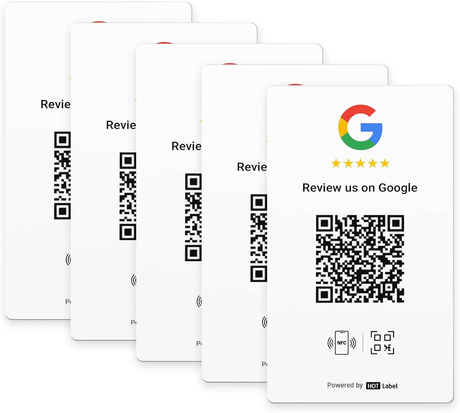 HotLabel – Google Review Stand 2-Pack – Black & White – NFC Tap & QR Code – Share 1 Independent Link (Supports 1 Store) – All Phones Compatible – No App/Subscription