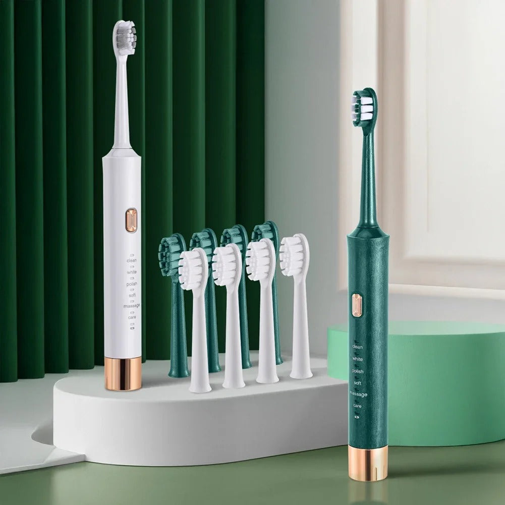 Adult Electric Toothbrush Hollow Cup Motor USB Charging 6-gear Mode Sonic Electric Toothbrush with 5 Toothbrush Head