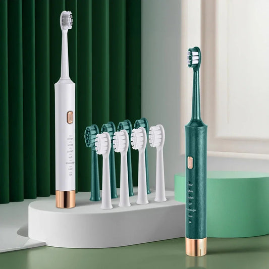 Adult Electric Toothbrush Hollow Cup Motor USB Charging 6-gear Mode Sonic Electric Toothbrush with 5 Toothbrush Head
