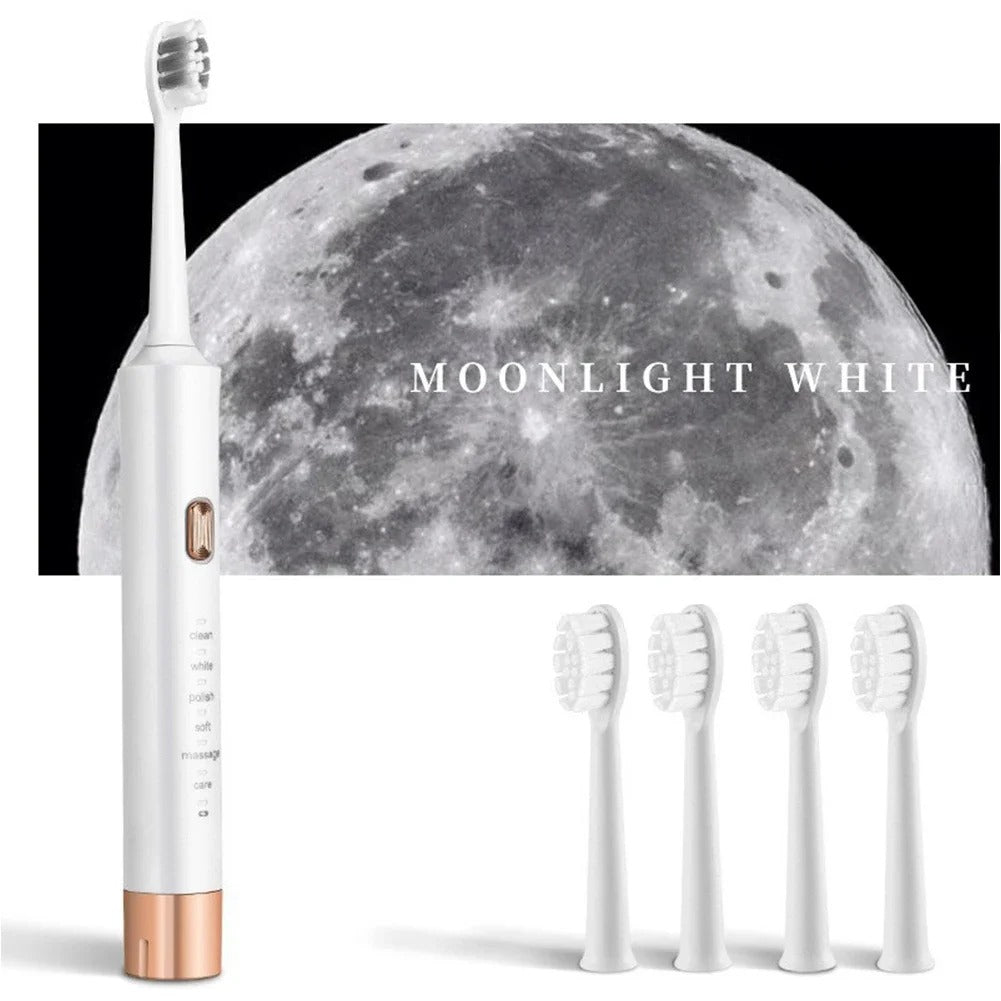 Adult Electric Toothbrush Hollow Cup Motor USB Charging 6-gear Mode Sonic Electric Toothbrush with 5 Toothbrush Head