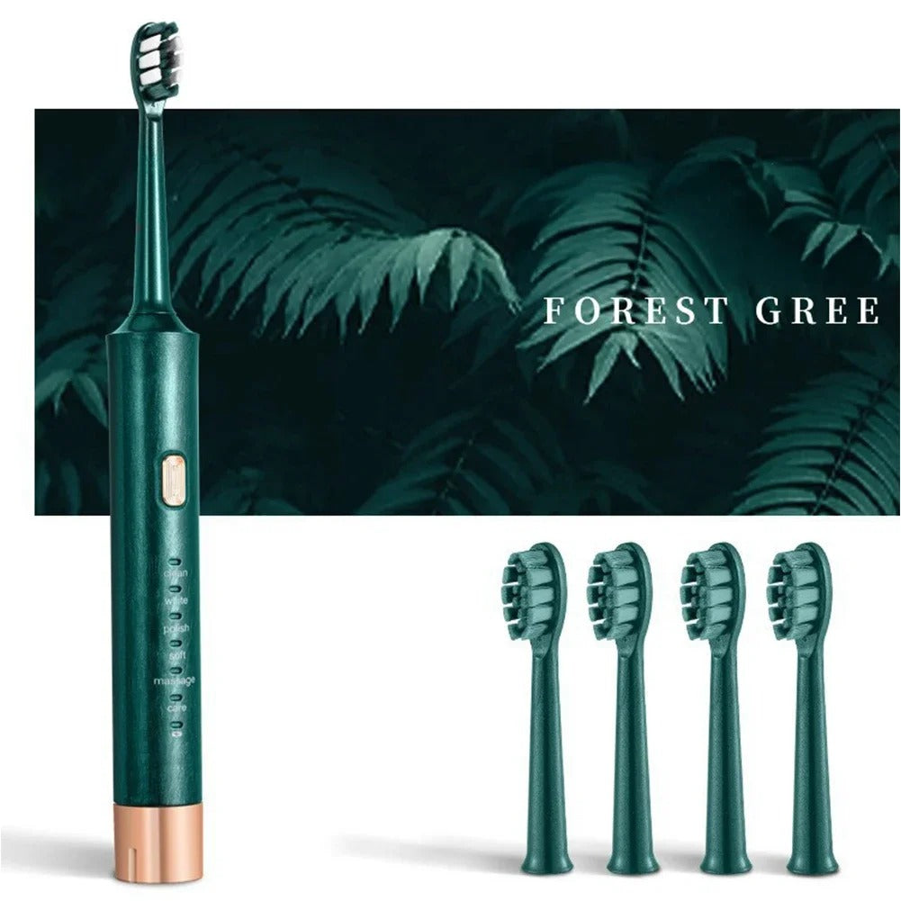 Adult Electric Toothbrush Hollow Cup Motor USB Charging 6-gear Mode Sonic Electric Toothbrush with 5 Toothbrush Head