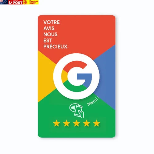 French Writing NFC Google Review Stand Plaque Display Boost Your Google Reviews