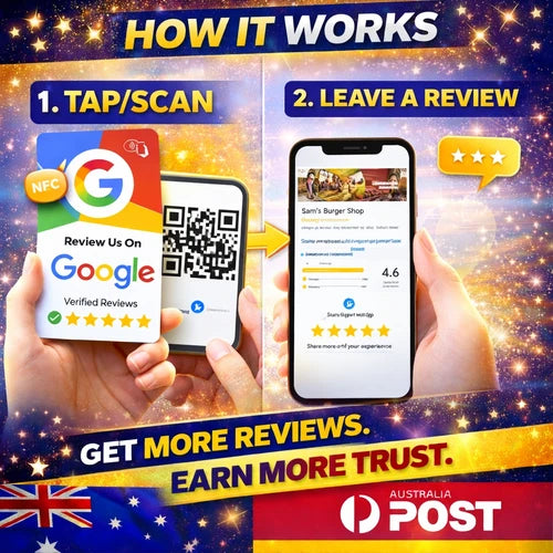 3-Pack Google Review Cards – NFC + QR Tap to Review – Cheaper Than the Other Guy