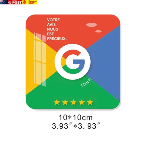 French Writing NFC Google Review Stand Plaque Display Boost Your Google Reviews
